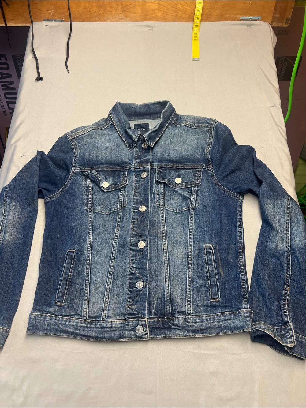 Just USA Distressed Indigo Denim Trucker Jacket